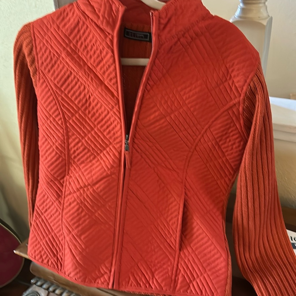 Effici Creazioni Zip up quilted sweater jacket